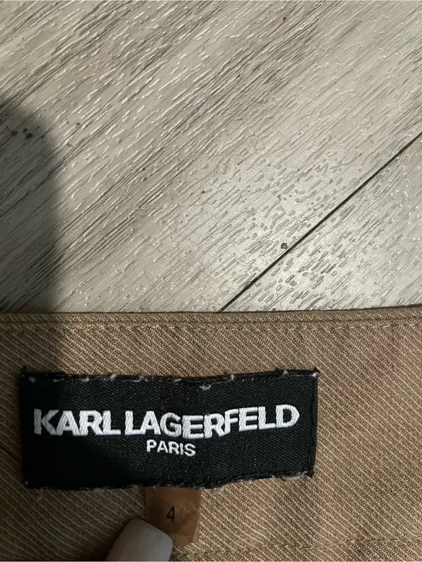 Karl Lagerfeld Straight Leg Trousers in Taupe Brown - Image 2