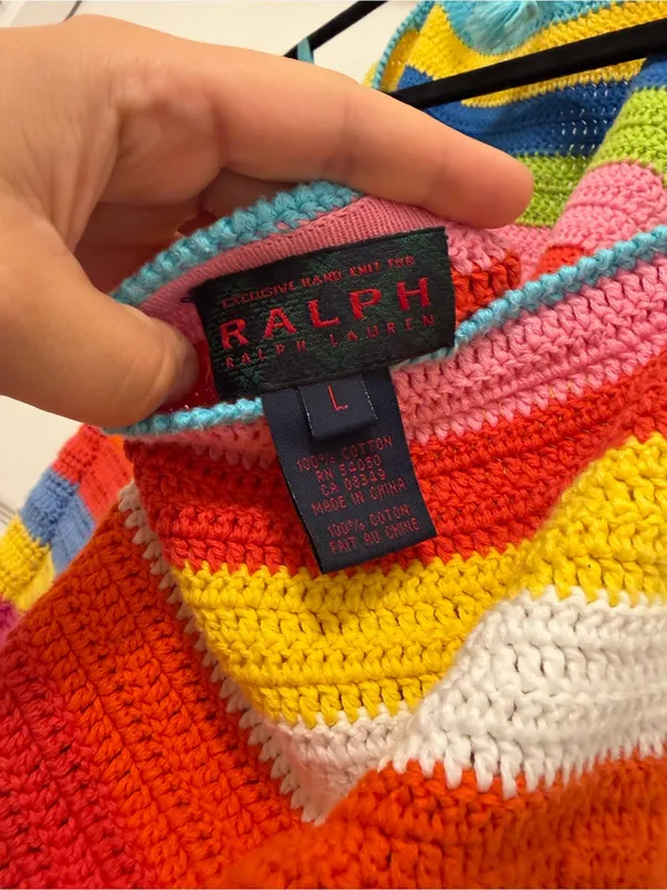 Ralph Lauren Multicolor Crochet Halter Tank Top - Image 6