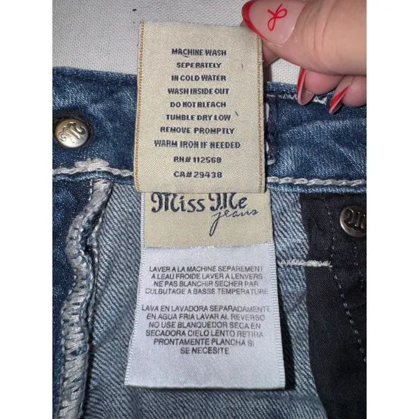 Miss‎ Me Bootcut Jeans Womens 27 Medium Wash Wing Sequin Pocket JE5330B4L Buckle - Image 8
