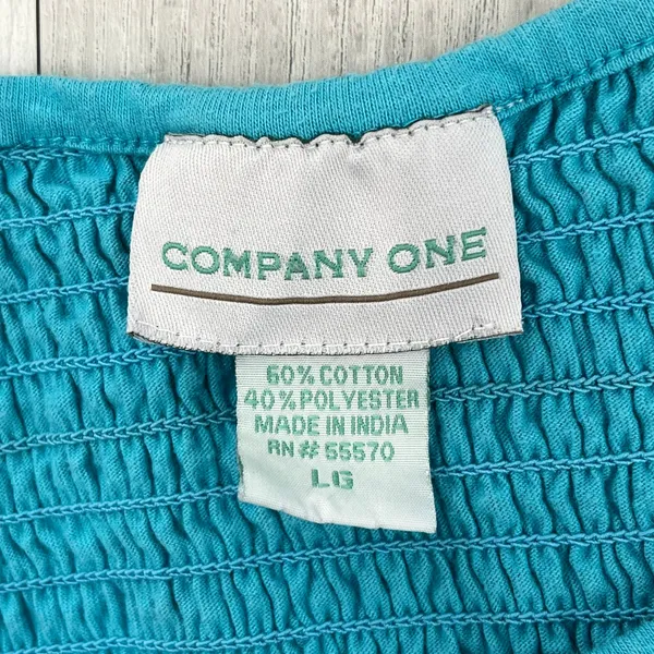 Company One Blue Chore Dress L Distressed Stained Garden Work Artist Smock - Image 8