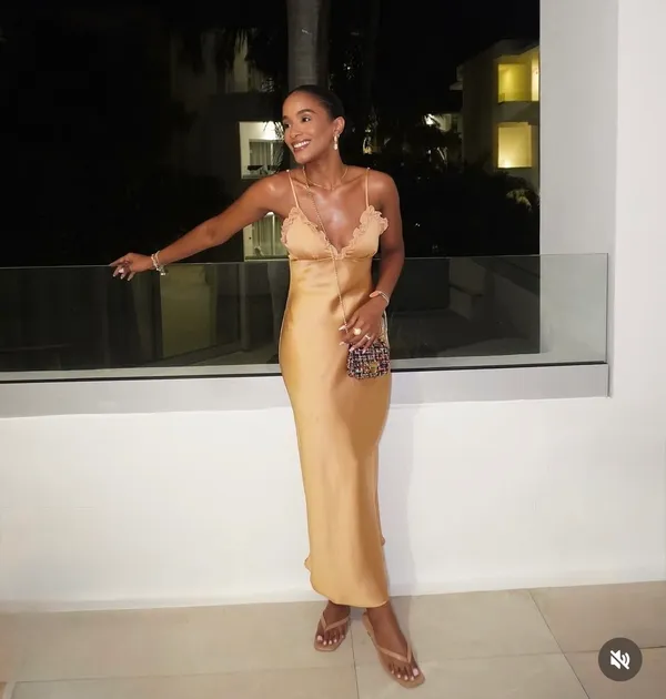 Zara maxi dress bodycon slip satin ruffle carmel evening wedding cocktail - Image 8