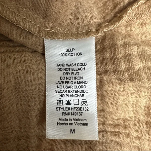 Boutique Women's Dress (HYFVE) Boho Sz M Light Brown/clay NWT - Image 5