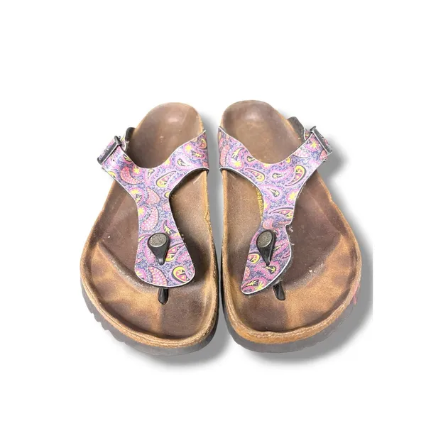 Papillio Birkenstock Pink Purple Paisley Thong Sandals Cork EU 41 US 10 - Image 2