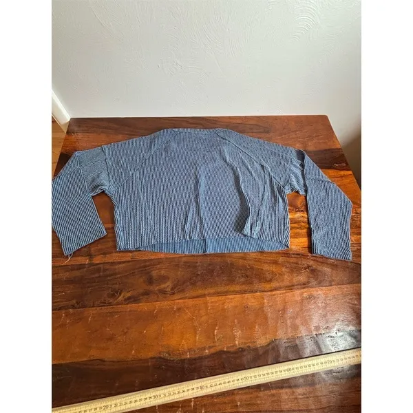 Altar'd State Pullover Sweater Womens Size S Blue‎ Ribbed Knit Cropped - Image 3