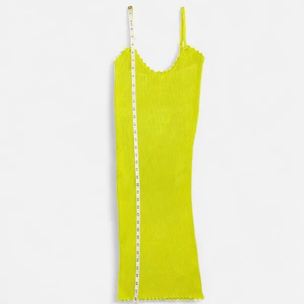 Urban Outfitters Lime Green Knit Sweater Bodycon Midi Dress w/ Spaghetti Straps - Image 6