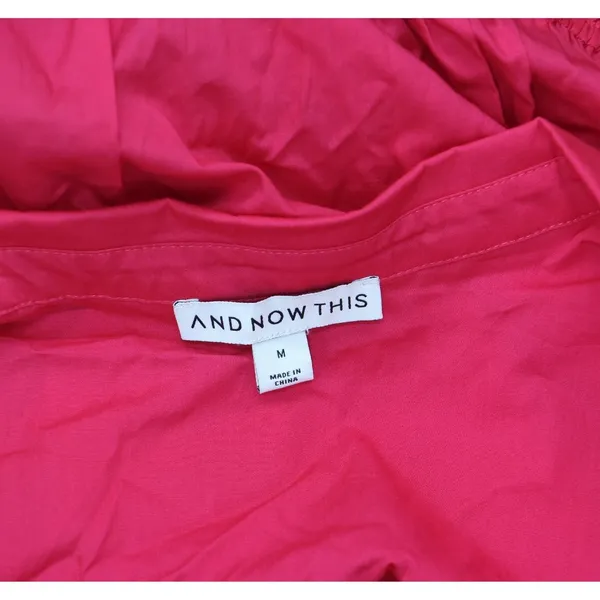 NWT And Now This Womens Cutout Fit & Flare Puff Sleeve Dress Pomegranate Red M - Image 6