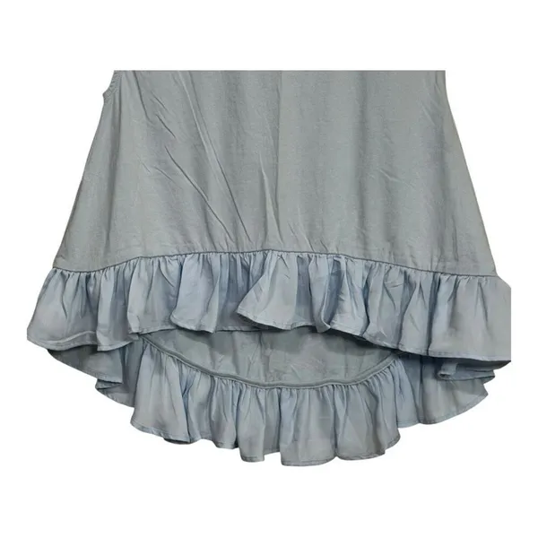 Maeve Anthropologie Babydoll Top Baby Blue Ruffle Sleeveless Chic Tank Shirt sma - Image 4