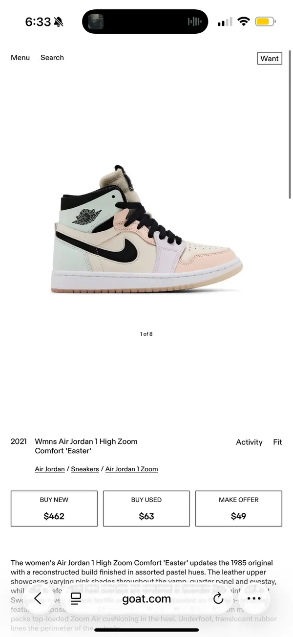 Air Jordan 1 High Zoom Nike CMFT Easter Women’s - Image 6