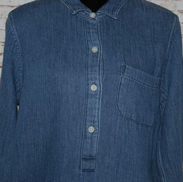 Madewell Chambray Popover Shirtdress Size M - Image 5