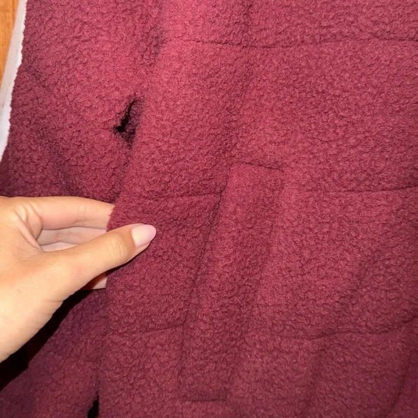 NWT Free People FP Movement Fleecy Sherpa Scrunchy Pippa Jacket in Burgundy Red - Image 4
