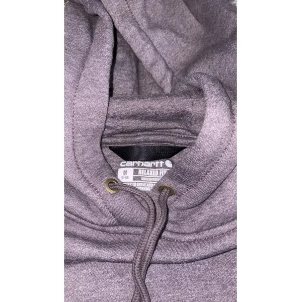 Carhartt Women's Relaxed Fit Hoodie Purple Size Medium - Image 2