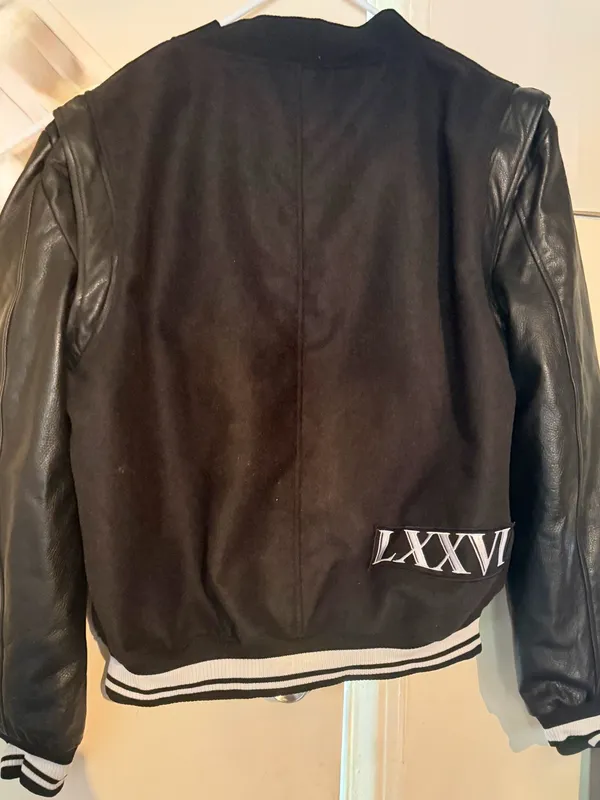 MCM women’s Black Varsity Jacket with Leather Sleeves - Image 3