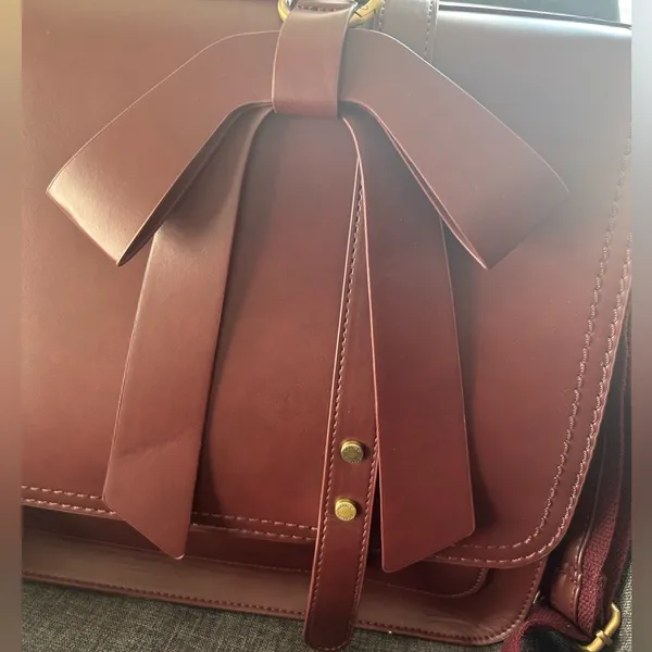 ECOSUSI PU Detachable Bow Big Briefcase Red - Image 7
