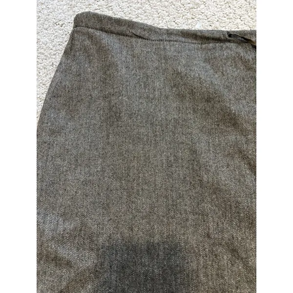 Banana Republic Drawstring Wool‎ Blend Skirt 12 Brown Herringbone Midi Pencil - Image 5
