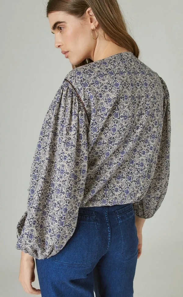 Lucky Brand Floral Peasant Blouse - Image 2