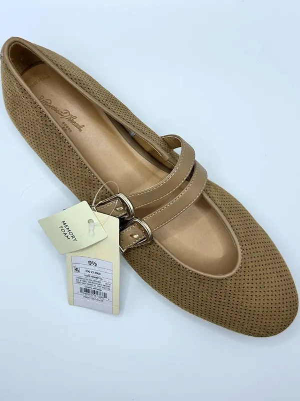 Universal Thread Brown Perforated Double Buckle Mary Jane Flats NWT 9.5 - Image 3