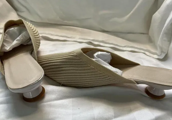 Kitten Heel Sand Summer Mule Slide Size 7 - Image 5