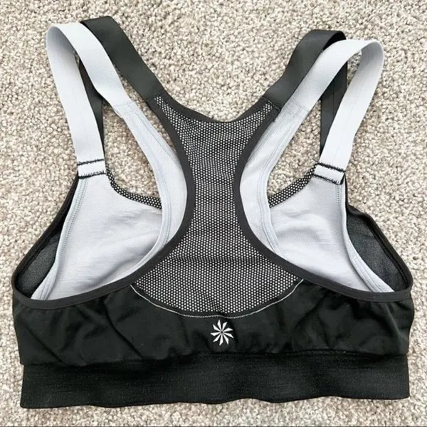 Athleta Double Under Bra Size Small Black Seamless Layered Sporty Clean‎ Girl - Image 6