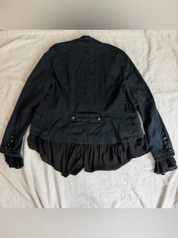 Free People Romantic Ruffles Jacket in Black Combo Size Small - Image 8