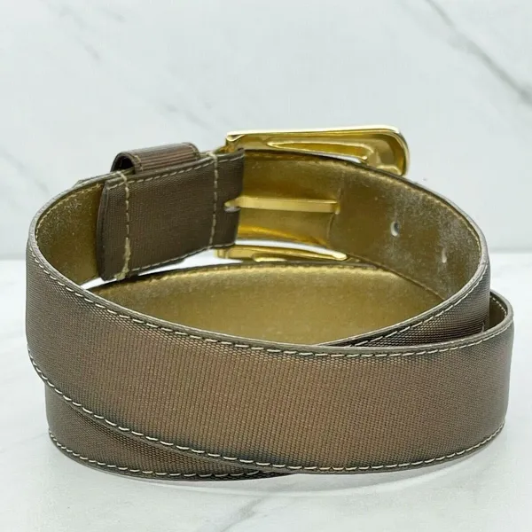 Vintage Ritz Bronze Faux Leather Belt Gold Hardware Small (S) ✨ - Image 9