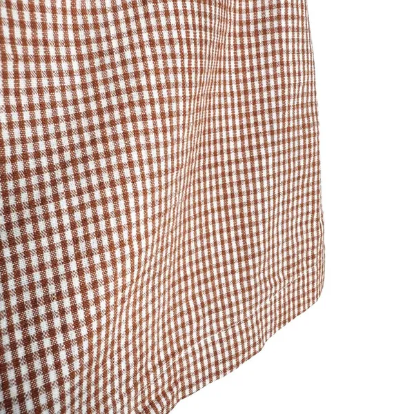 Free People Fitted Waist Straight Hem Plaid Big Dreams Mini Skort Size 4 Orange - Image 6