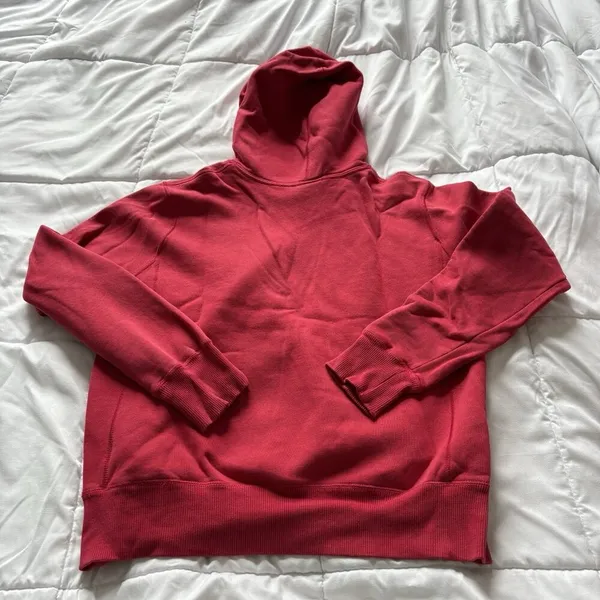 VTG Y2K‎ Nike Womens Size Large Top Sweatshirt Hoodie Red Drawstring Pockets 90s - Image 10