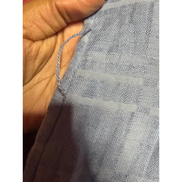Soft Surroundings Midi Shirt Dress Women S Blue Cotton Linen Good Missing Belt - Image 5