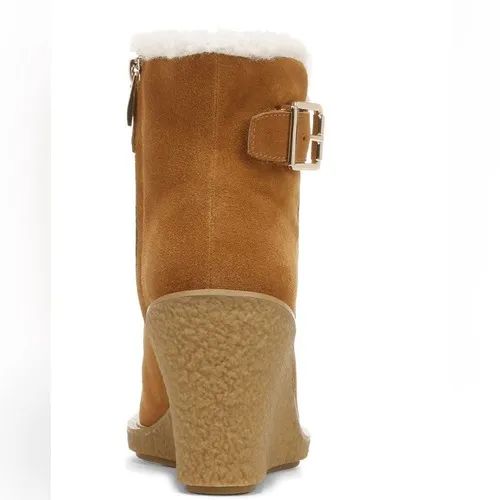 FRANCO‎ SARTO Ulayna Water Resistant Suede Fleece Wedge Bootie, Brown, 11, NWT - Image 6