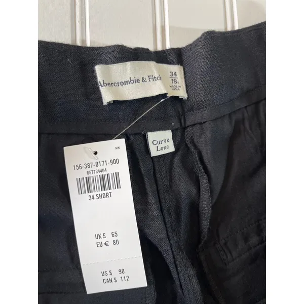 Abercrombie & Fitch Curve Love High Rise Wide Leg Linen Blend Pants Slacks 18S - Image 6