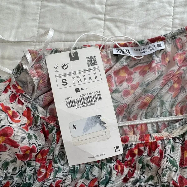 ZARA Smocked Maxi Dress NWT NEW Small Floral Print - Image 6