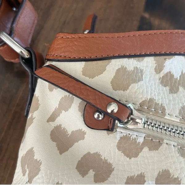 Born b.o.c.‎ Crossbody Bag Leopard Print Adjustable Strap Cheetah Purse Neutral - Image 9