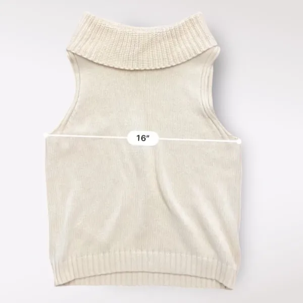 Pants Store Cream Cowl Neck Sleeveless Sweater Vest Womens Size M Comfy‎ Casual - Image 5