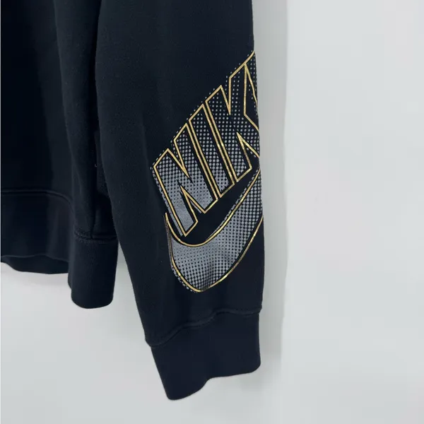 Nike Black Fleece Crewneck‎ Sweatshirt Gold Logo Small - Image 3