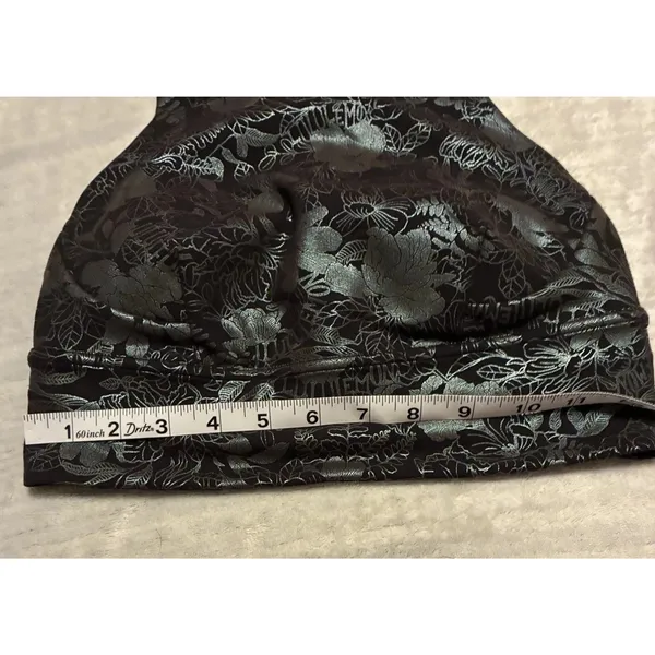 Lululemon Wunder Train Longline Bra Logo Flourish Black Iridescent Foil Sz 6 B/C - Image 5