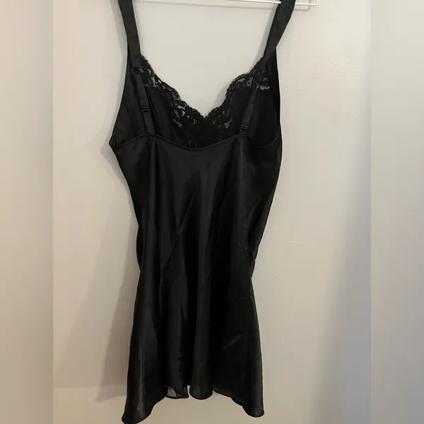 Victoria's Secret Vintage Black Satin Gown‎ Size S - Image 2