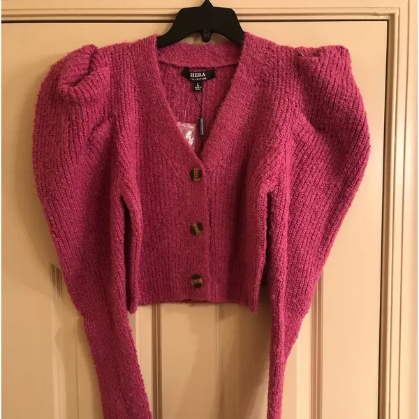 Puffed Sleeve Sweater Size L - Image 3