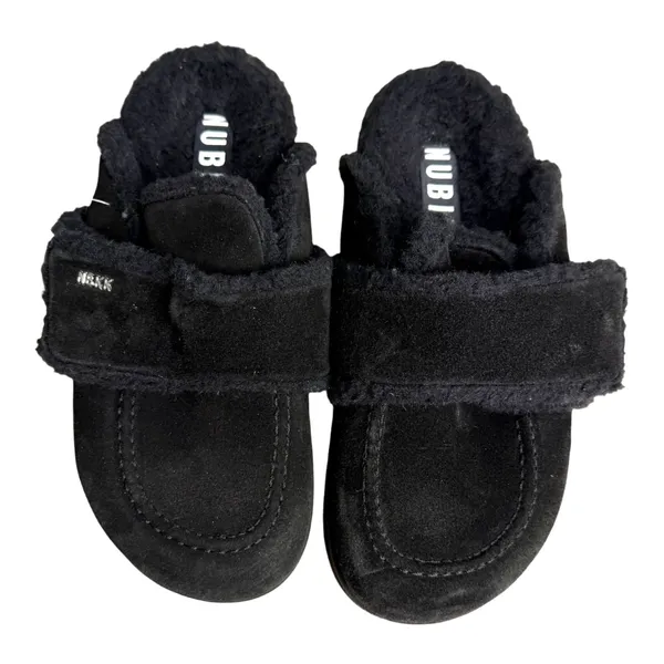 Nubikk Teddy Fur Suede Black Platform Mules Clogs EU 39 US 8.5 NEW with Tags - Image 6