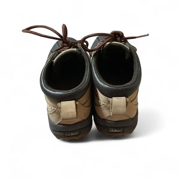 LL Bean Womens Duck‎ Boots Tan Rubber Waterproof Lace Up Size 6 - Image 3