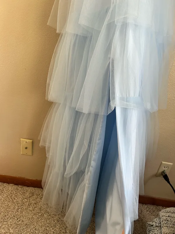Blue Tiered Formal Maxi Dress Size 4 - Image 3