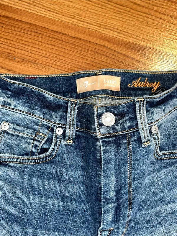 7 for all mankind Classic Blue Straight-Leg Jeans - Image 5