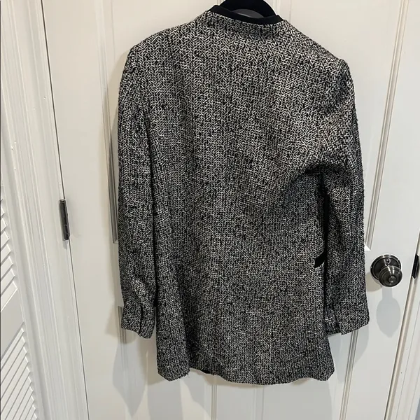 Zara Women's Black and White Tweed Coat - Image 5