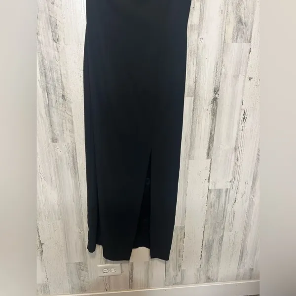 Maggy London Black One Shoulder Formal Gown | Size 6 | Elegant Slit Maxi Dress - Image 6