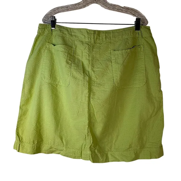 Fresh Produce Lime Green Seersucker Cotton‎ Skirt XL Drawstring - Image 2