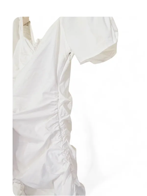 Anthropologie Sanctuary Women’s Puff Sleeve Shirred Poplin Ruched Dress Size 4 - Image 12