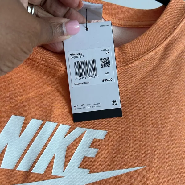 Nike Orange Pullover Sweatshirt with White Swoosh - Image 6