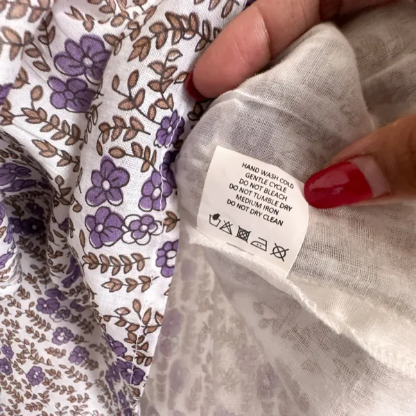 Daughters of India Binita Mini Dress Violet Floral Boho Cotton XS NWT - Image 11