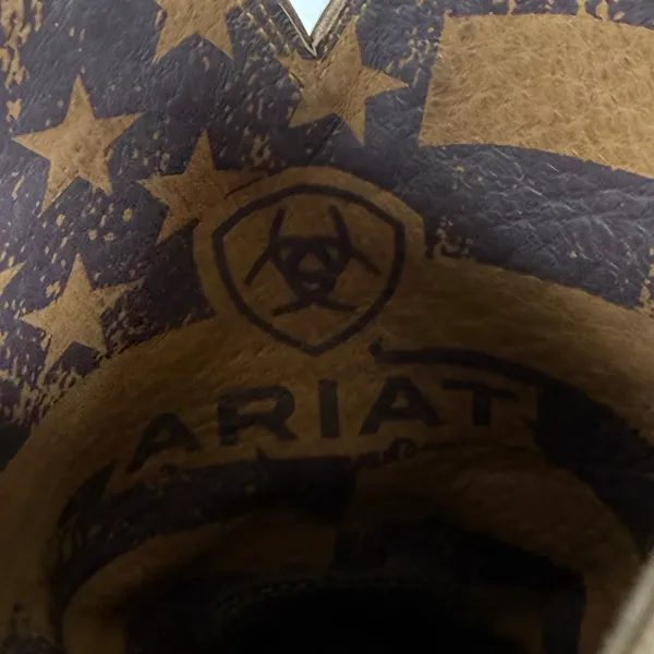 Ariat Circuit Patriot Weathered Tan Leather Square Toe‎ Boots 7B Heritage - Image 6