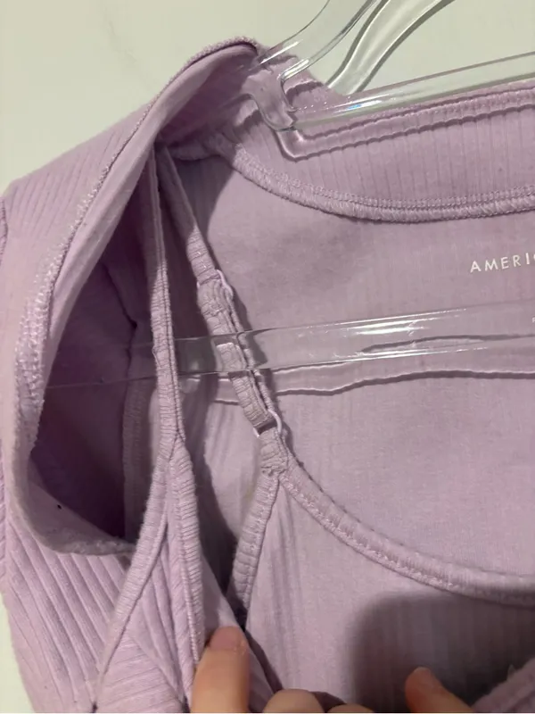 American Eagle Outfitters Ribbed‎ Bodysuit & Shrug cardigan lilac purple medium - Image 5