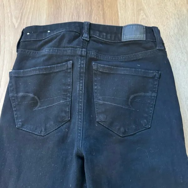 American Eagle Black Raw Hem Skinny Jeans - Image 2