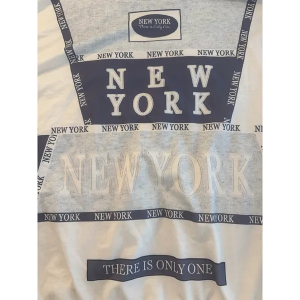 Rovax Crew Neck Sweatshirt Blue New York Loose Fit Drop Shoulder Women's Large - Image 2